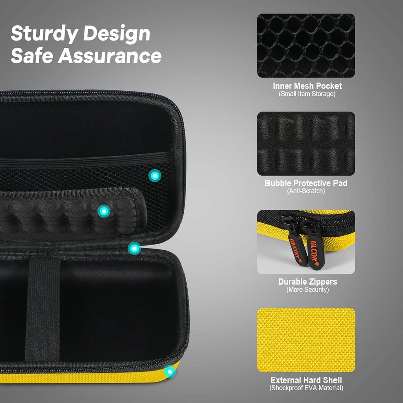 GLCON Bright Yellow Hard Shell Electronic Organizer Carrying Case - Shockproof Large Storage Case for Hard Drive, Phone, Power Bank, Charger, Earbuds - Zipper Pouch Gadget Bag for Business, Travel - Image 5